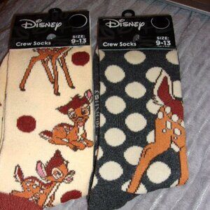 Disney Crew Socks Bambi Bundle 9-13 new
